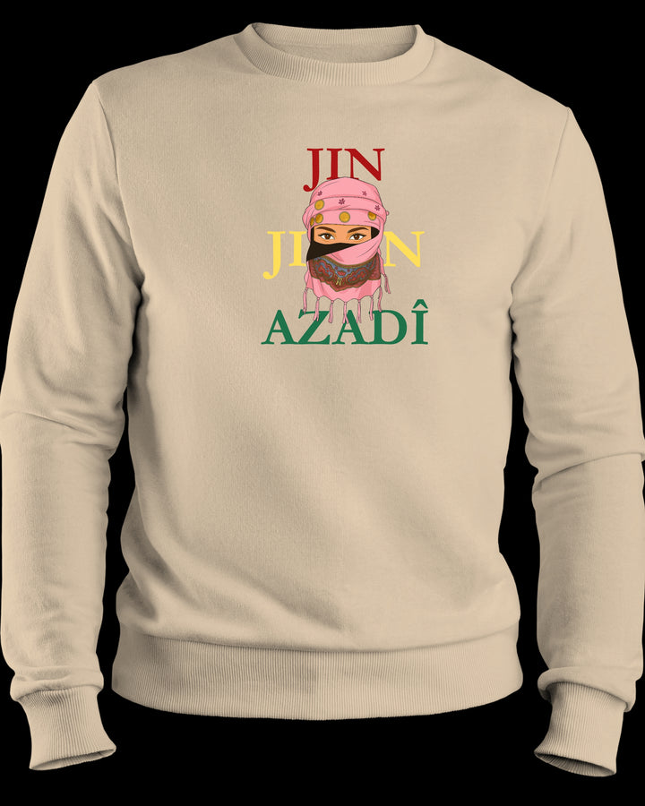 Jin❤️Jiyan💛Azadî💚Sweatshirt/Pullover Pink