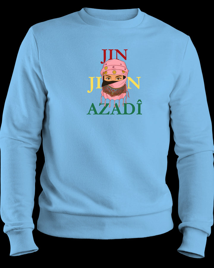 Jin❤️Jiyan💛Azadî💚Sweatshirt/Pullover Pink
