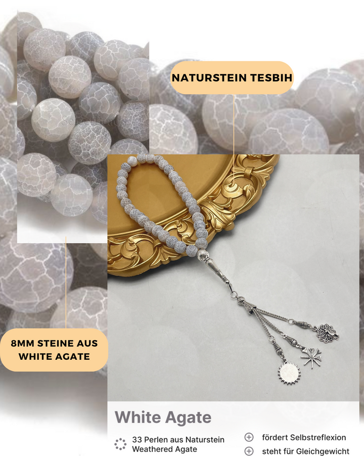 White Agate Tesbih