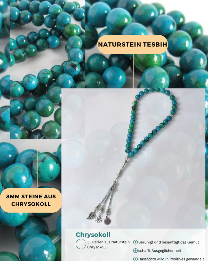 Naturstein Tesbih Chrysokoll